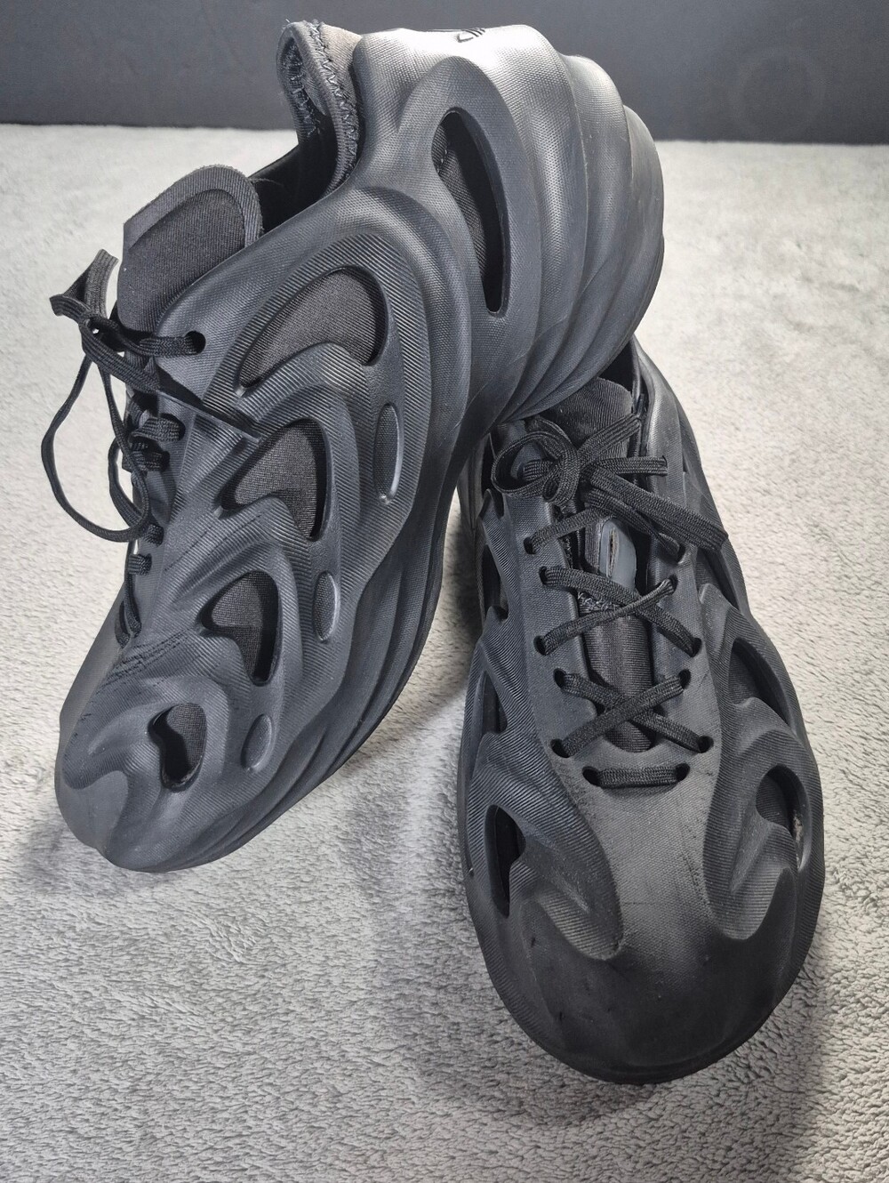 Adidas Black Men's adiPlus Sculptural Lace Up Low Top Walking Running Sneakers